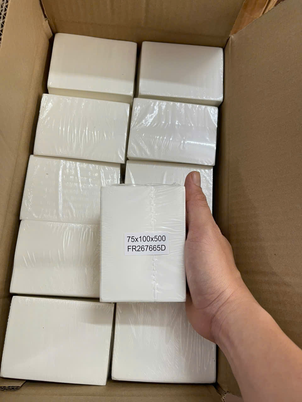 Tệp 500 Tem Vận Chuyển Giao Hàng Decal Nhiệt 75X100Mm