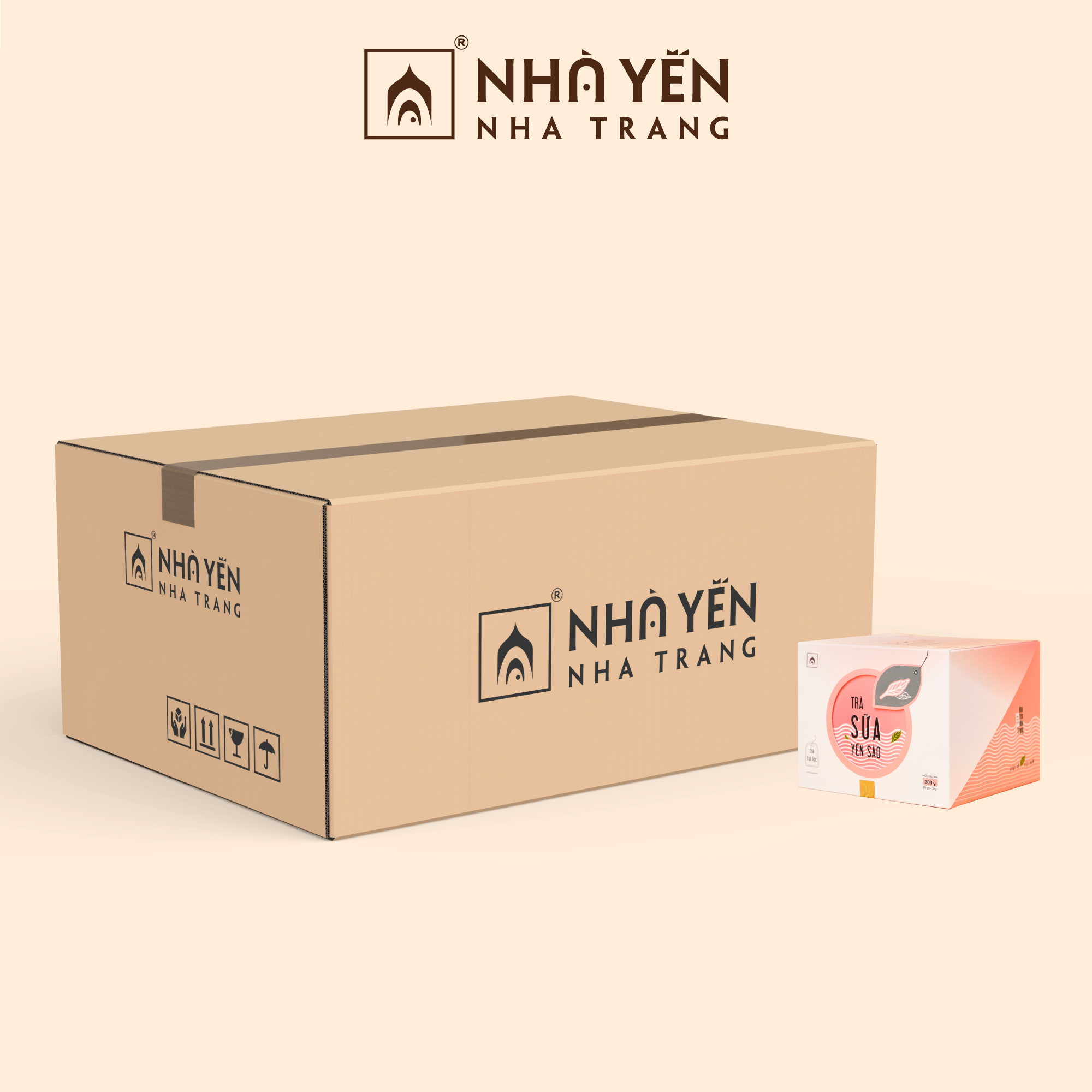 Thùng 24 Hộp Trà Sữa Yến Sào - Nhà Yến Nha Trang - Hộp 10 Gói - Trà Túi Lọc - Trà Sữa Gói - Trà Thanh Nhiệt  - Trà Yến - Hàng Chính Hãng