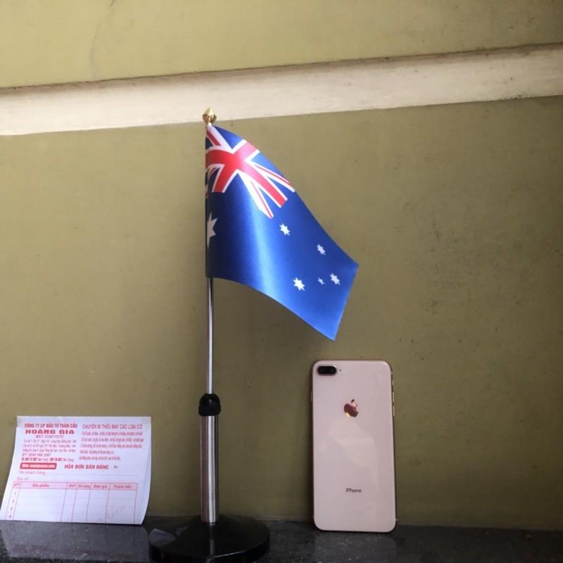 Cờ để bàn inox đen đơn Quốc kỳ Australia