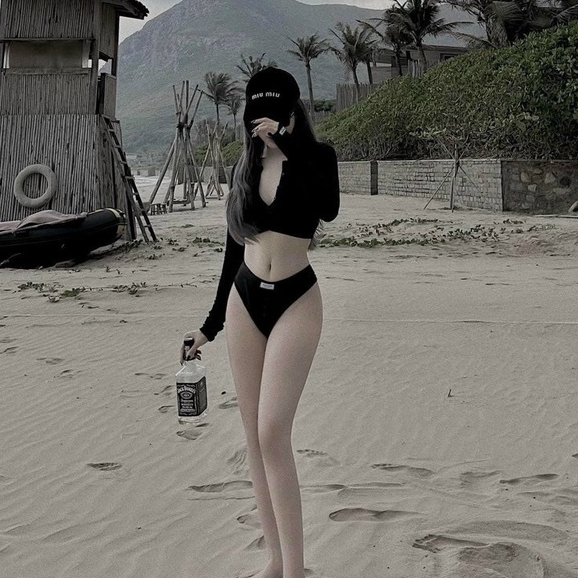 Set bộ đồ bơi đi biển, set bikini tay dài