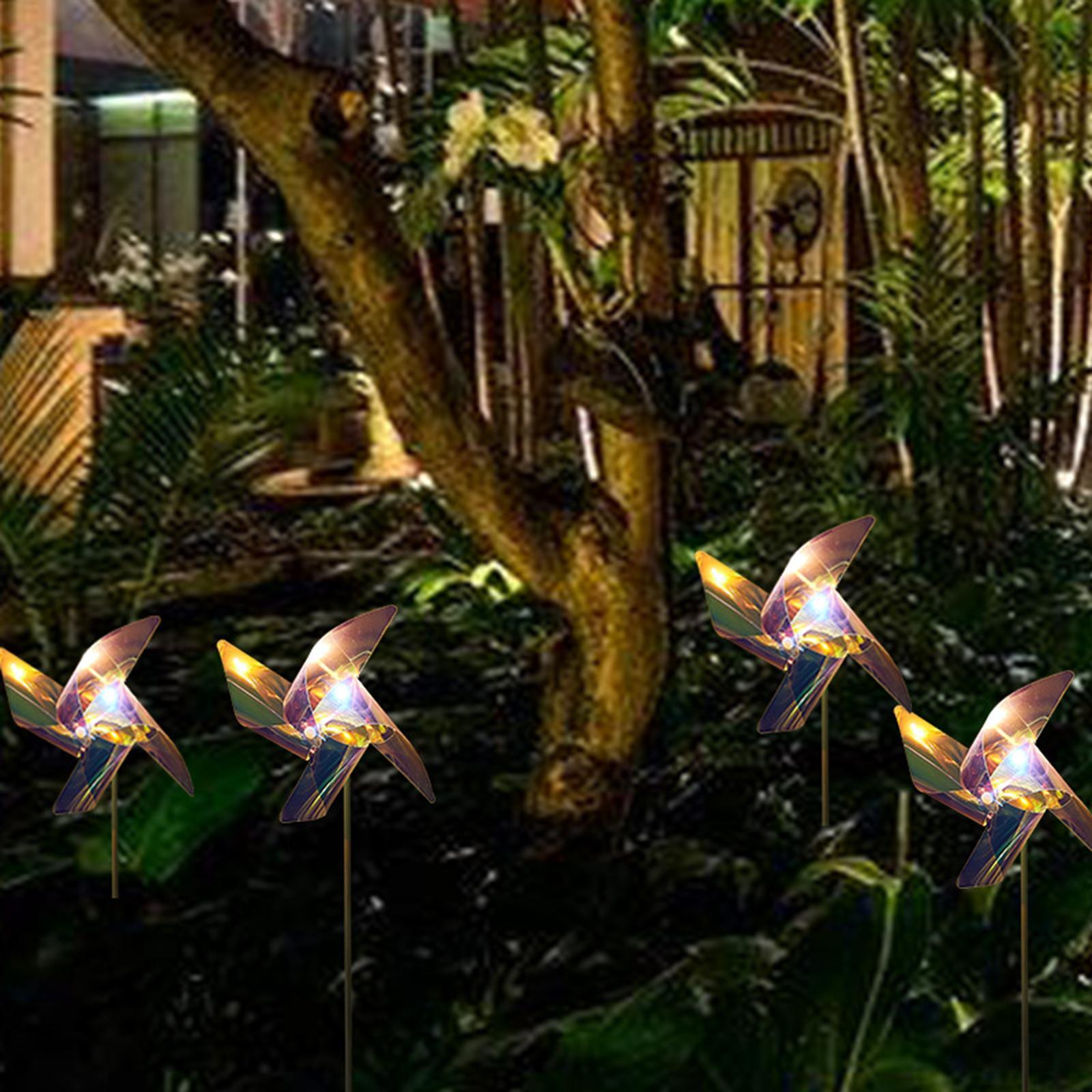 Outdoor LED Windmill Lights Waterproof Patio Lawn Stake Light Pathway Decor
