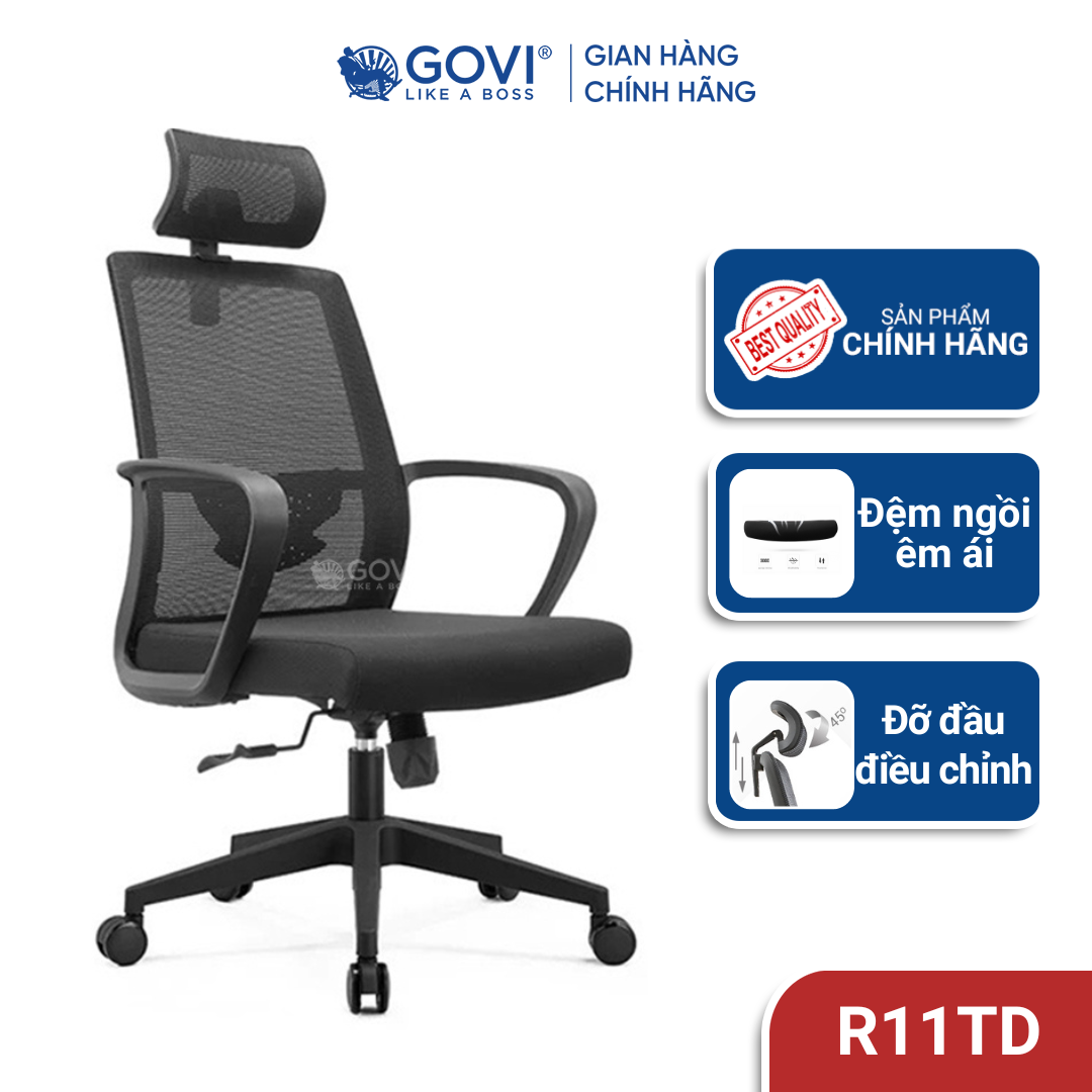 Ghế xoay văn phòng GOVI Ryan R11TD Ghế làm việc tựa đầu