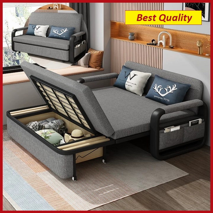 Giường Sofa Đa Năng Có Hộc Chứa Đồ, Sofa Bed, Giường Sofa Thông Minh Chuyển Đổi Thành Ghế Sofa. Kích Thước 1m58 x 1m90