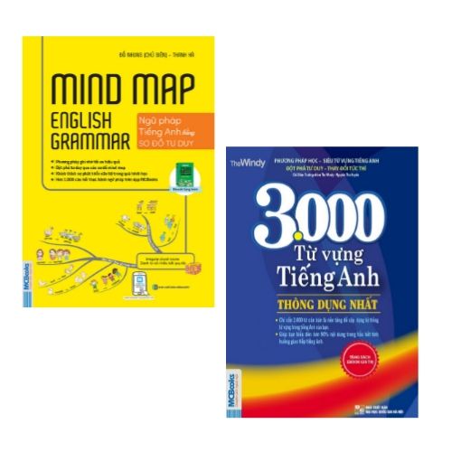 Combo sách: Mindmap English Grammar - Ngữ Pháp Tiếng Anh Bằng Sơ Đồ Tư Duy + 3000 Từ Vựng Tiếng Anh Thông Dụng Nhất
