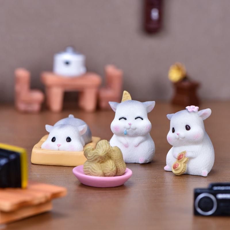 Tiểu cảnh mini ️ Mô hình chuột hamster đáng yêu trang trí tiểu cảnh, sân vườn, sen đá, sân vườn,terrarium