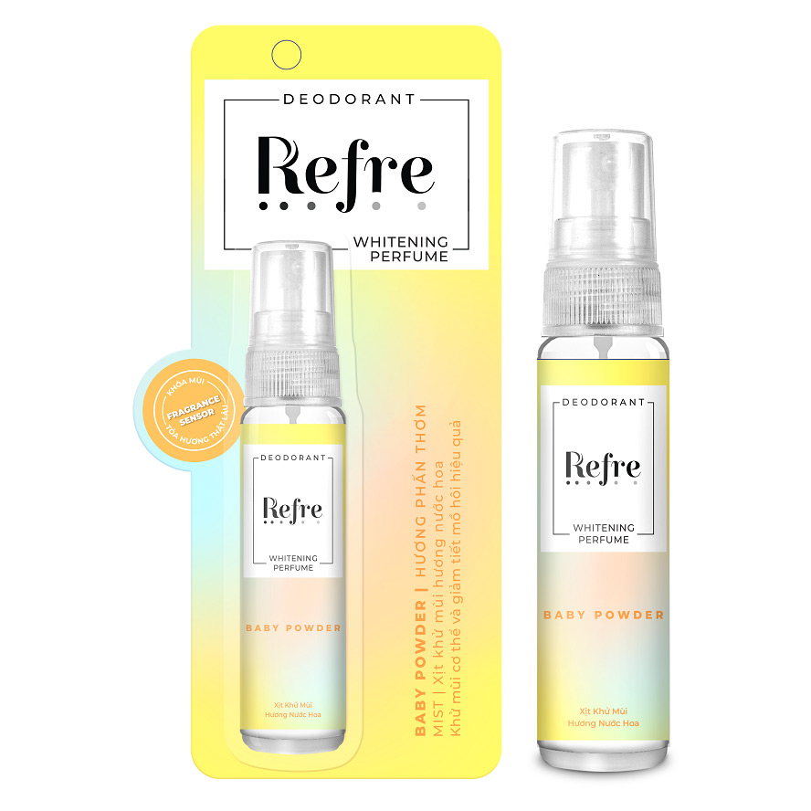 Xịt Khử Mùi Dưỡng Trắng Hương Nước Hoa Refre Whitening Baby Powder Hương Phấn Thơm