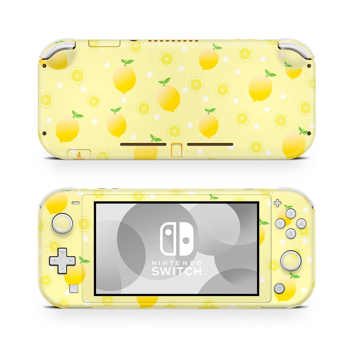 Skin decal dán Nintendo Switch Lite mẫu quả chanh vàng (dễ dán, đã cắt sẵn)