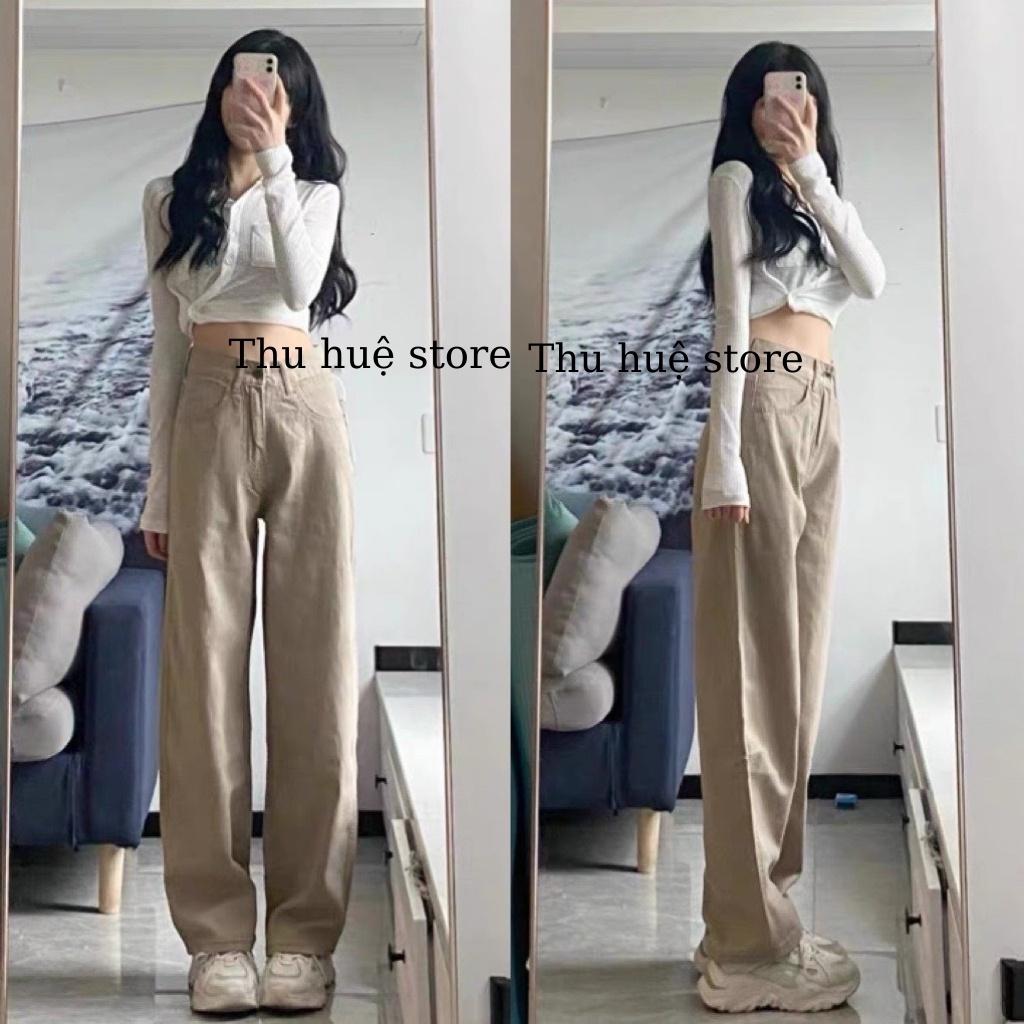 Quần Ống Suông Màu Nâu Phong Cách Ulzzang