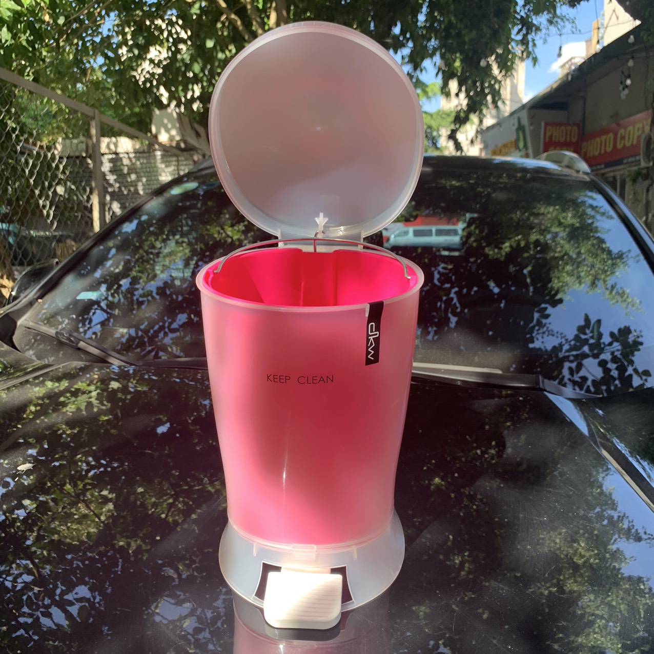 Thùng rác DKW 2 lớp có chân đạp, làm từ nhựa PP cao cấp đảm bảo độ bền - nội địa Thái Lan