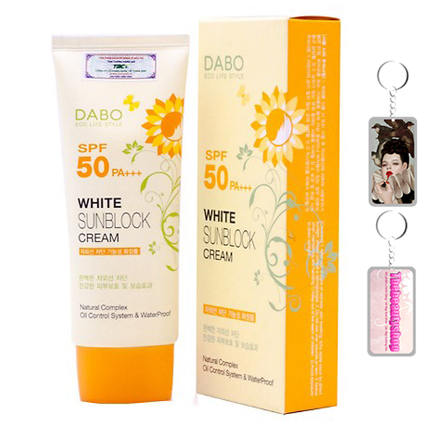 Kem chống nắng trắng da Dabo White Sunblock Cream Cao cấp Hàn Quốc 70ml + Móc khoá