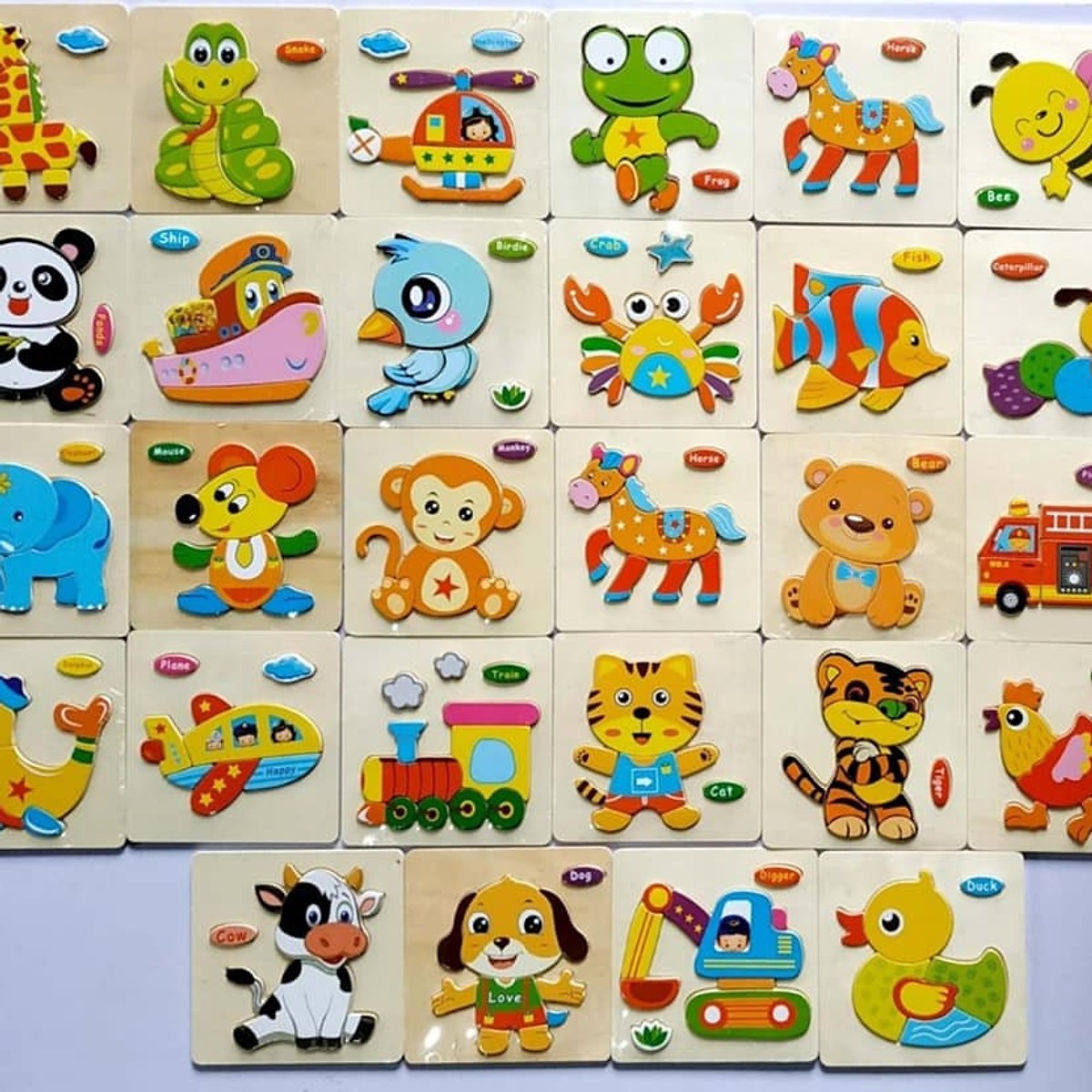 Combo 8 tranh ghép hình nổi cho bé SK010 giao mẫu ngẫu nhiên