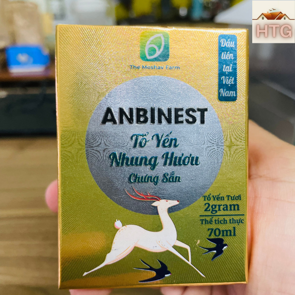 Anbinest Tổ yến Nhung hươu chưng sẵn, Tốt cho người cao tuổi - Người mới ốm dậy - trẻ em suy dinh dưỡng, Block 6 lọ 70ml