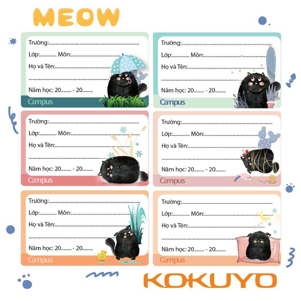 ️#CAMPUS️!!! Nhãn vở Campus Meow NT-MEO-18 (18 nhãntúi)️