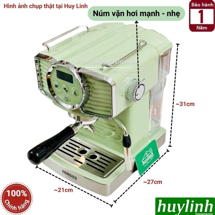 Máy pha cà phê Zamboo ZB-901 PRO - 1350W - Pha 1 - 2 tách tự động - Phong cách Vintage [Mẫu mới 2023] - Hàng chính hãng