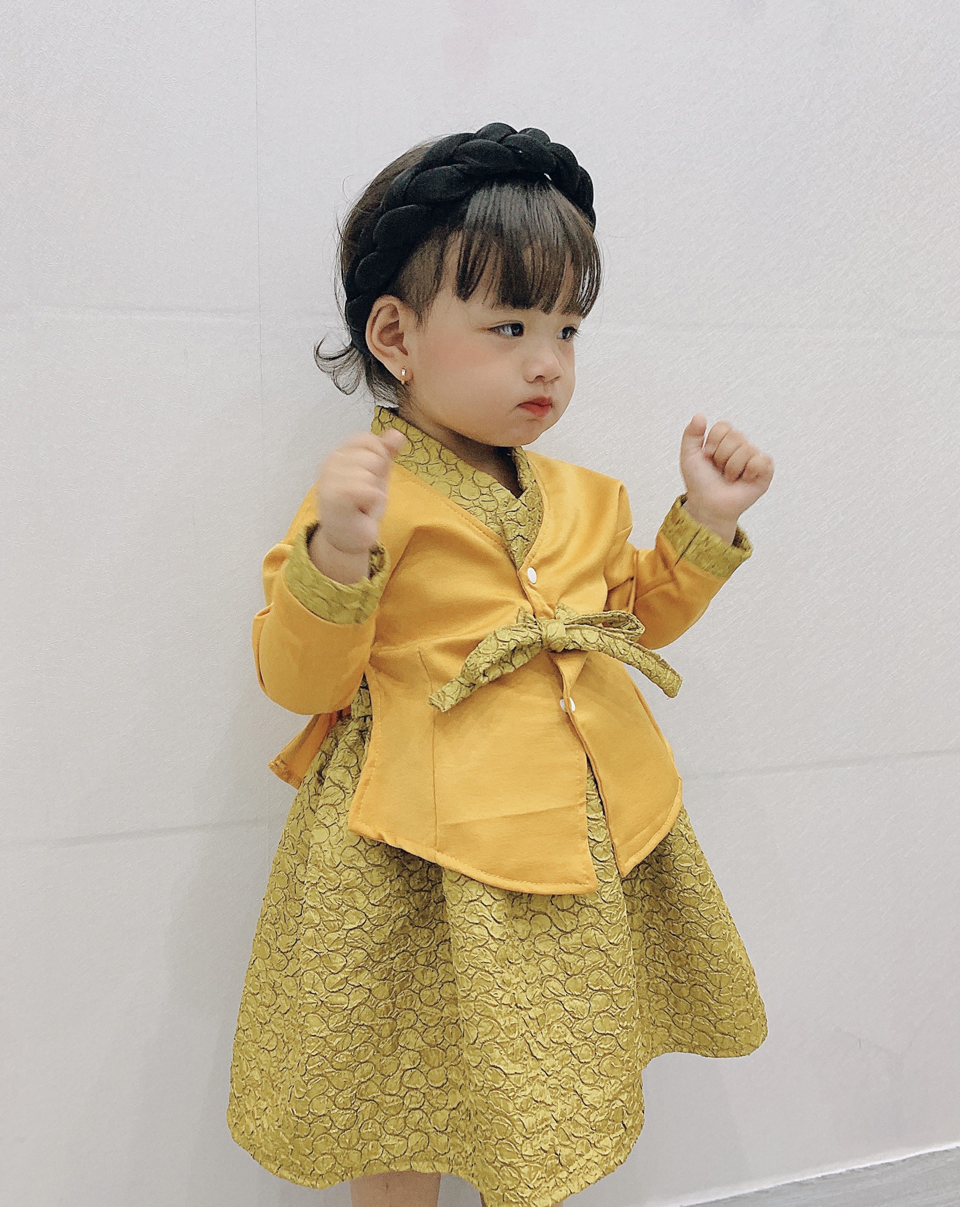 Sét Váy Hanbok Rời Cho Bé Gái 3 Đến 18kg, Đầm Bé Gái Chất Lụa Ướt Mềm Mát
