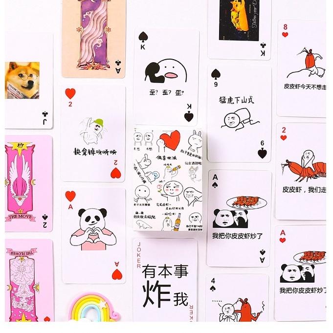 Bộ Bài Hoạt Hình Chú Chó Shiba Inu Vàng 54 lá in hình thẻ bài cún shiba poker cao cấp anime manga