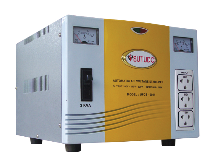 Ổn Áp Sutudo 3KVA Mặt Nhựa - Dây Đồng