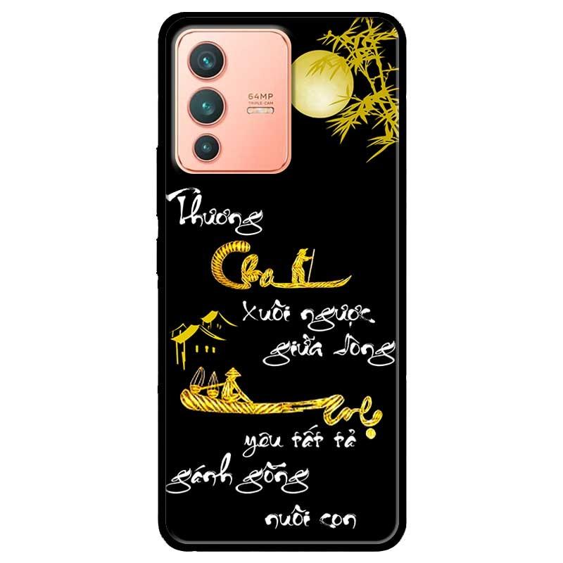 Ốp lưng dành cho Vivo V23 5G / S12 - Vivo Y15s / Y15A mẫu Thư Pháp Cha Mẹ Vàng