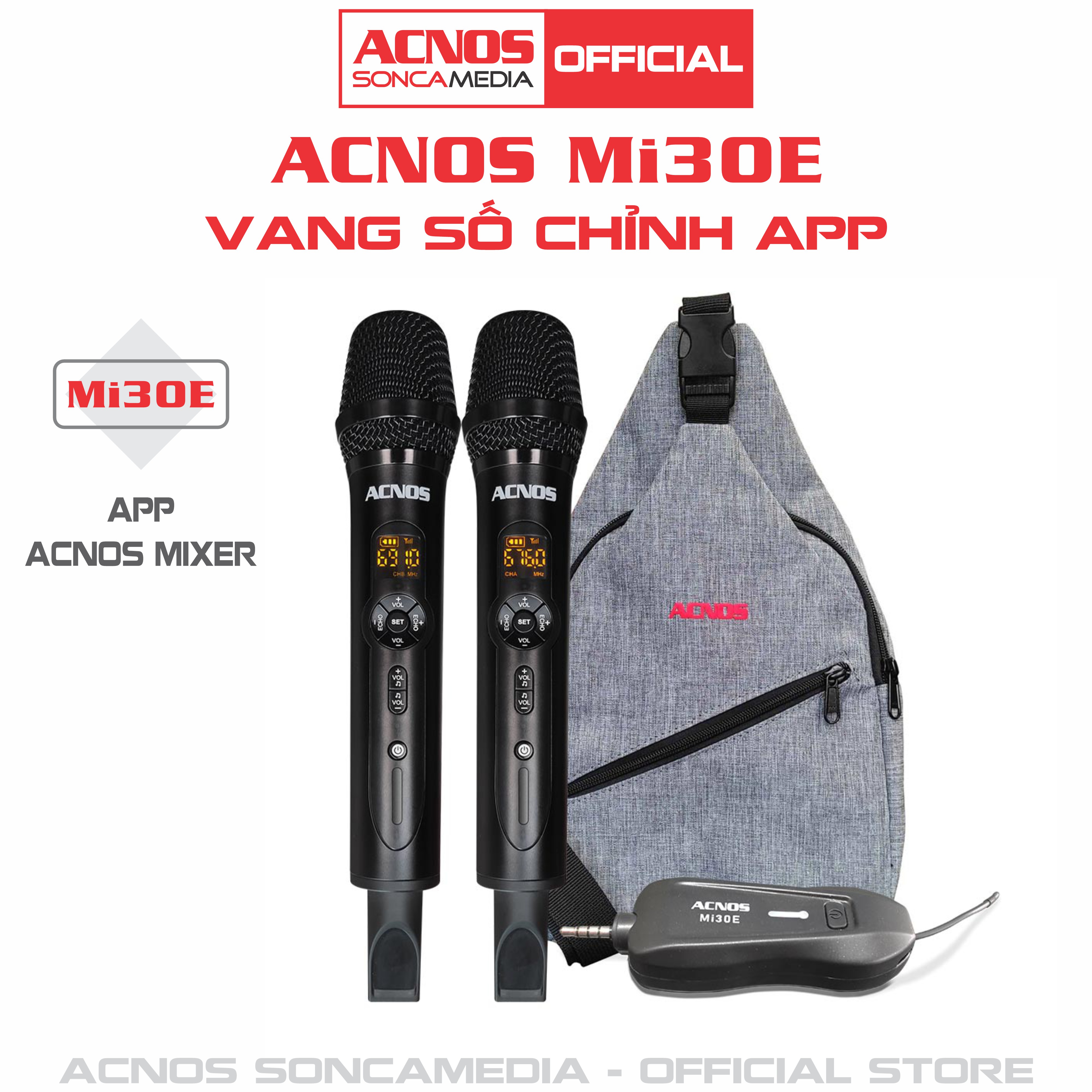 Vang số siêu nhỏ chỉnh app tích hợp Bluetooth & Micro không dây UHF ACNOS MI30E