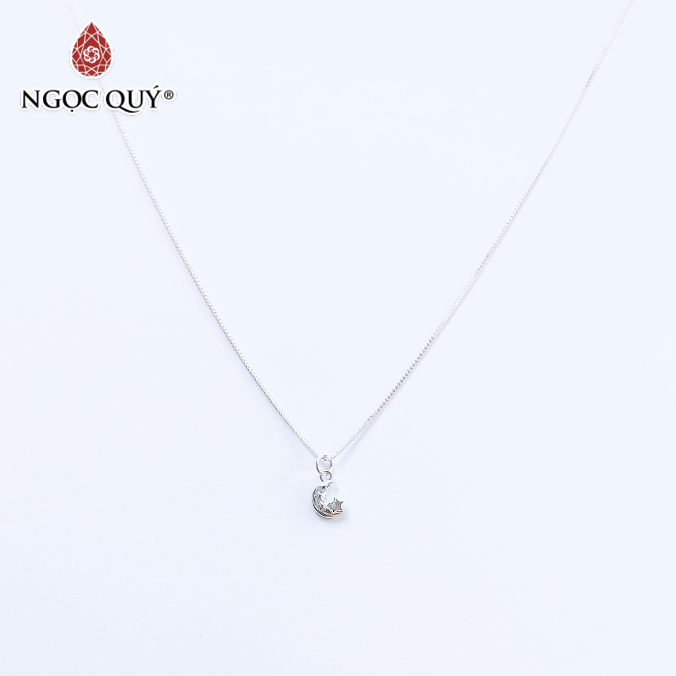 Dây chuyền bạc mặt trăng và sao - Ngọc Quý Gemstones