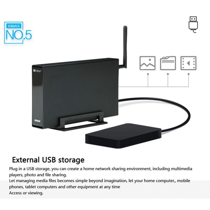Hộp ổ cứng định tuyến wifi gắn ngoài không dây Rj45 Nas Anten Sata Usb 3.0 với giao diện 3.5 Hdd Caddy