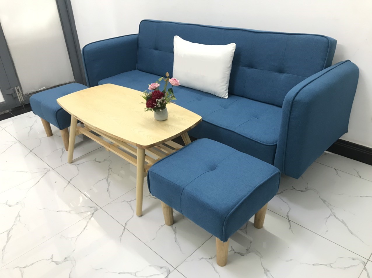 Bộ ghế sofa giường sofa bed tay vịn phòng khách sopha sivali06 salon