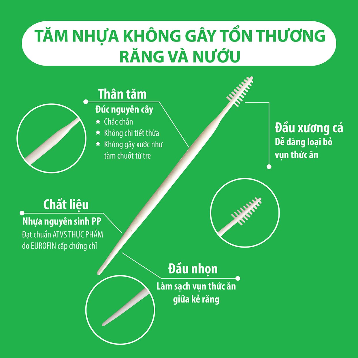 Tăm Vinon - Lựa Chọn Hoàn Hảo Cho Răng Miệng (02 hộp x hôp 100 Tăm)