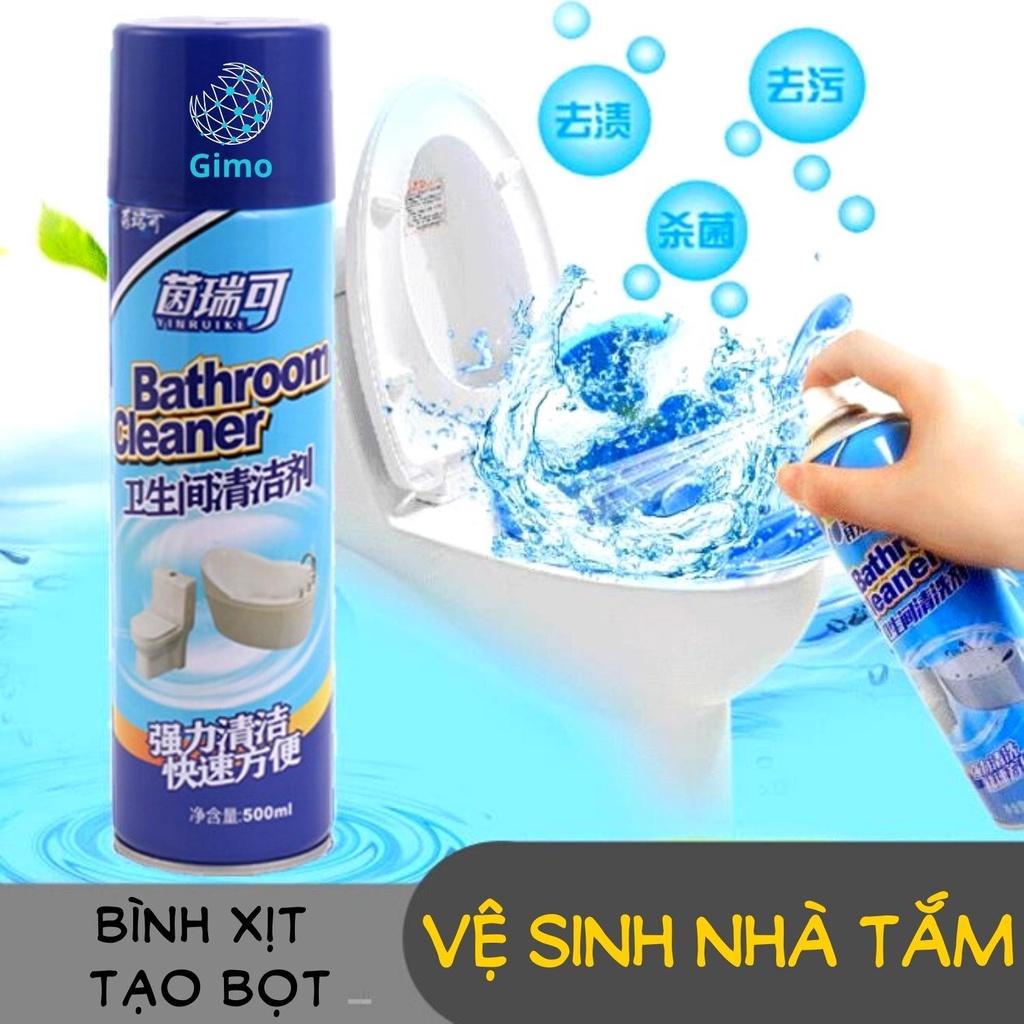 Bình xịt bọt tuyết NaNo bạc tẩy rửa nhà vệ sinh, nhà tắm, siêu sạch mầu XANH Bathroom Cleaner 500ml, Chiaki