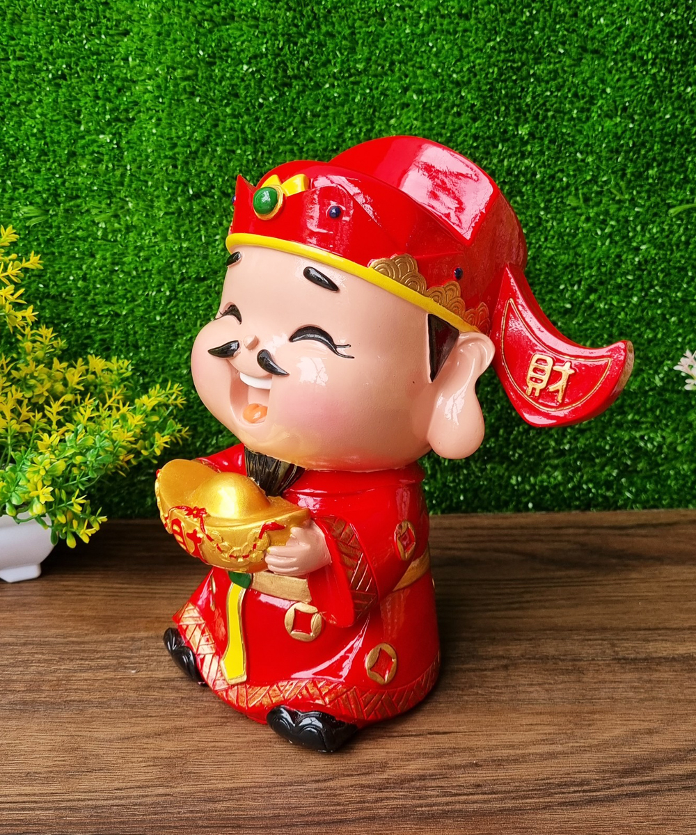 Tượng Thần Tài 23.5cm may mắn - đĩnh vàng Tài Lộc Phú Quý