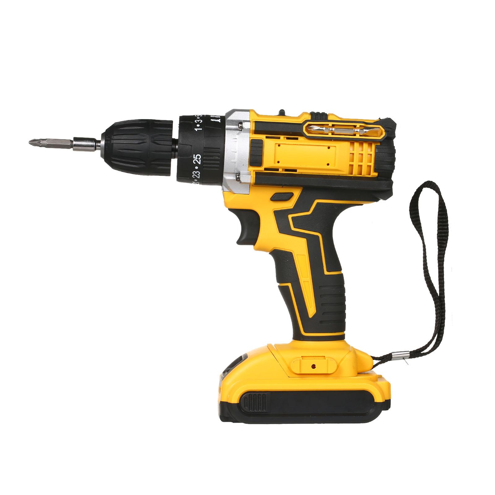 Cordless Drill Driver Kits with 2 Battery 21V Hand-held Electric Drill with 3/8inch Keyless Chuck LED Work Light for Drilling Wall Bricks Wood Metal Toolbox Package