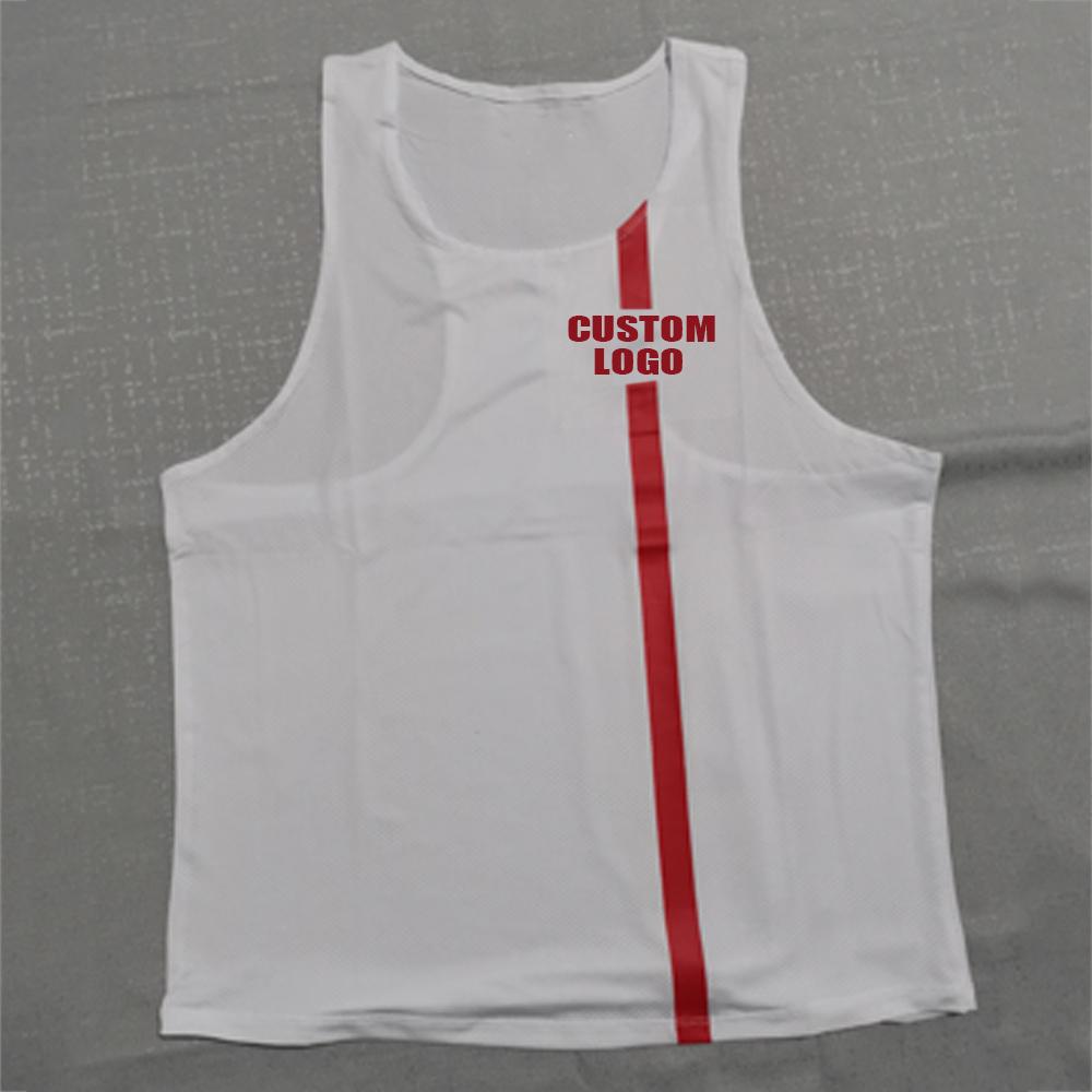 Athletics tank top chạy tốc độ chạy bộ đồ tập thể dục nam giới quần áo chạy áo không tay vest vận động viên singlet singlet Color: Blue-With LOGO Size: 3XL