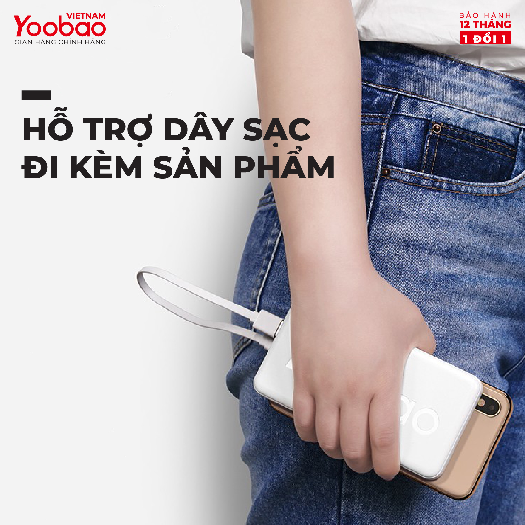 Sạc dự phòng 10000mAh Yoobao P10T Sạc nhanh 2.1A - Hàng phân phối chính hãng