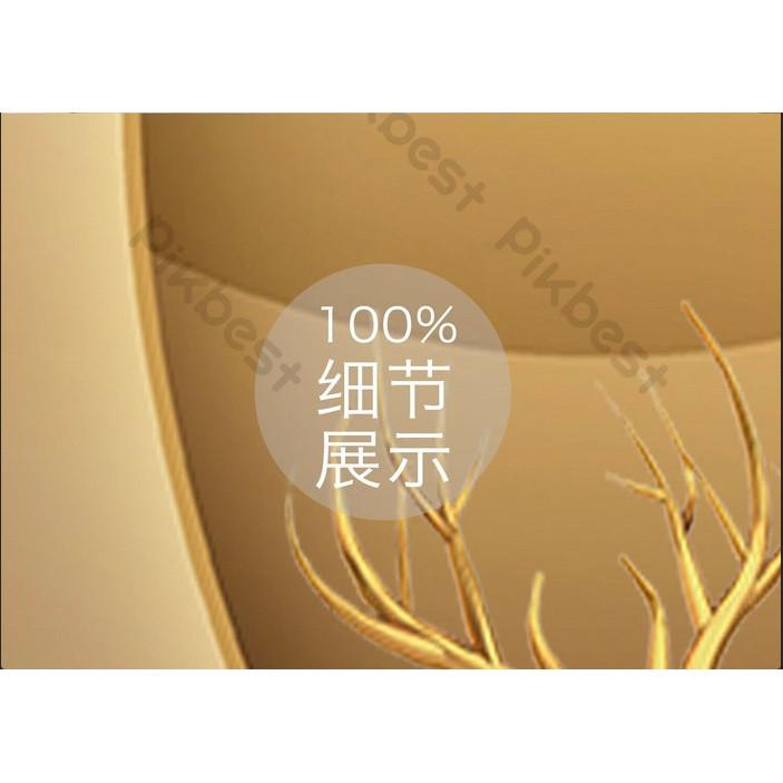 Tranh dán tường hươu vàng trên đồi cát mộng mơ, tranh dán tường 3d hiện đại MS1102890