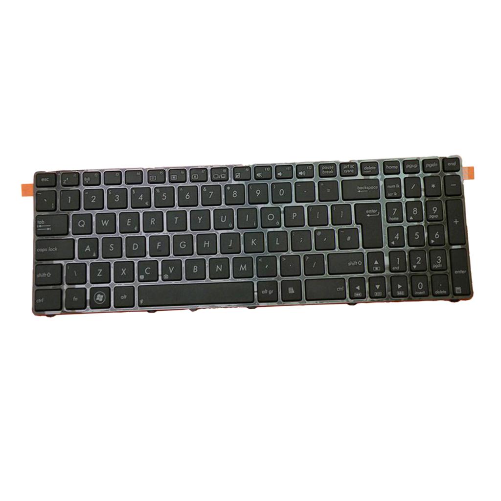 For  N53 Laptop Standard UK English Layout Keyboard Black with Frame