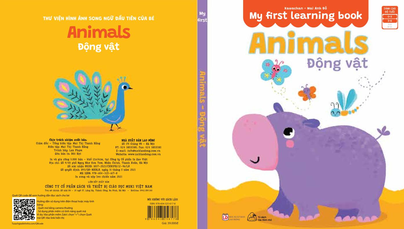 Bộ 8 cuốn - Sách bìa bồi song ngữ My First Learning Book