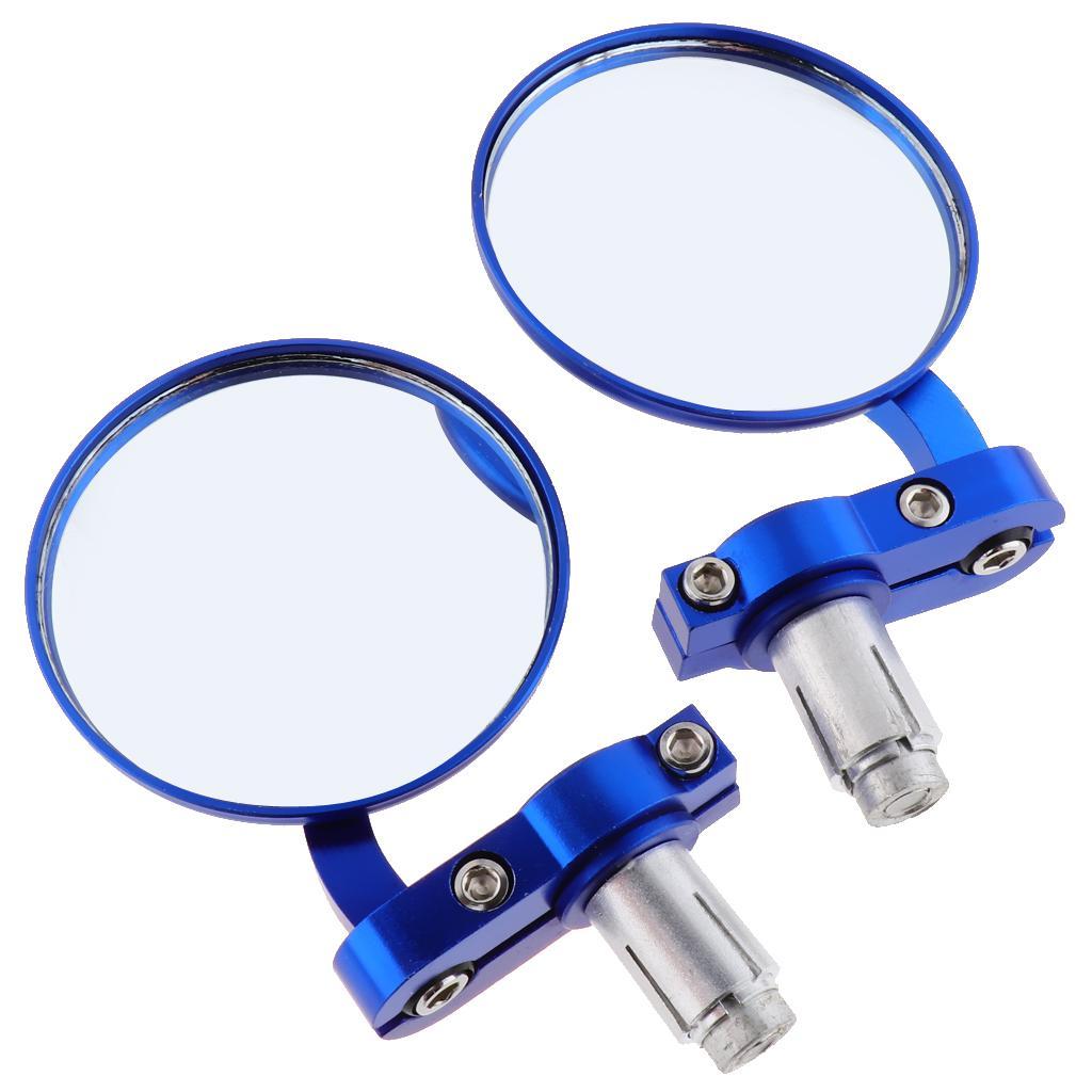 2Pcs 3inch Motorcycle Round Rearview Mirrors for Motorbike Scooter