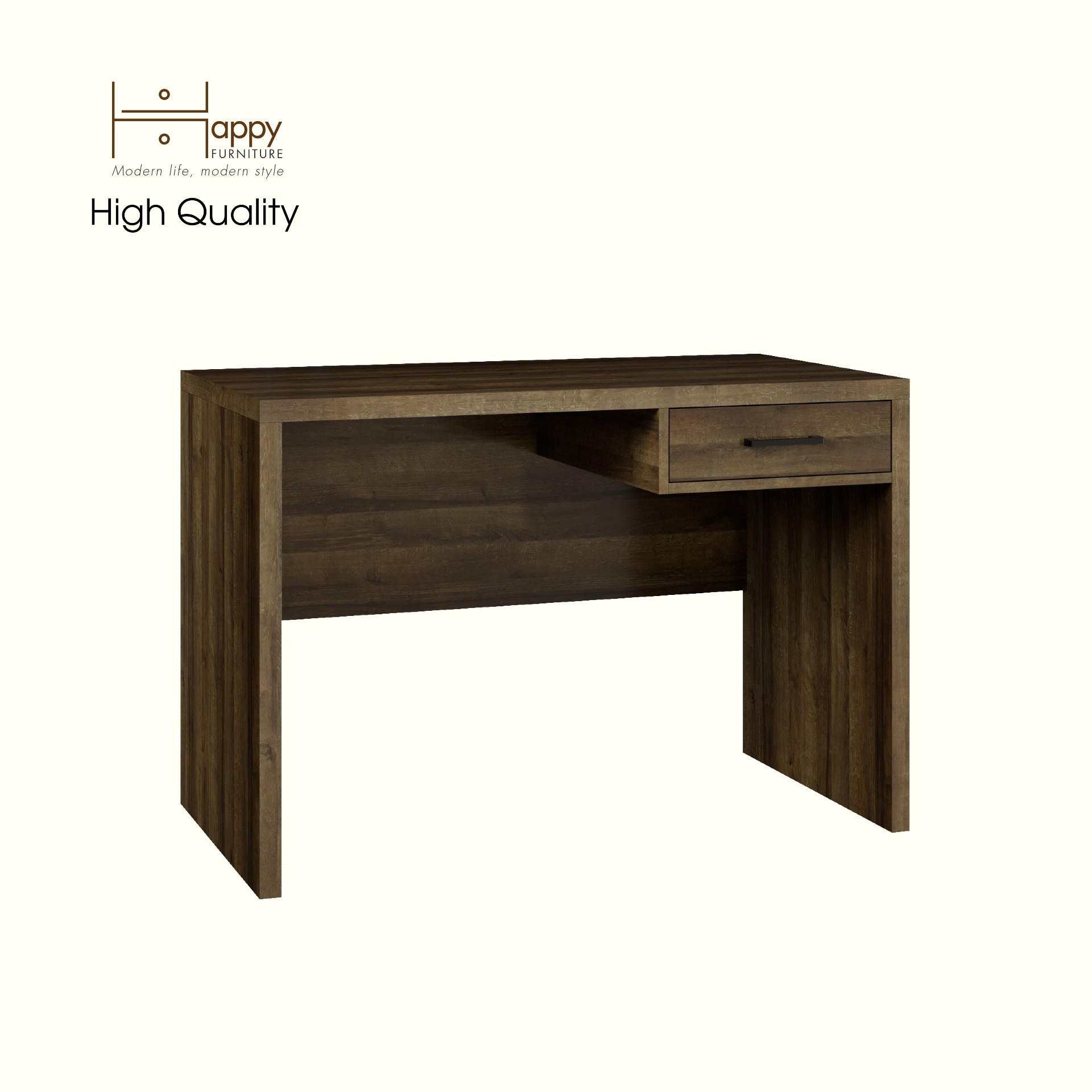 HAPPY FURNITURE , HEINEE - Bàn trang điểm 1 ngăn kéo, BAN_128 , 110cm x 59cm x 75cm DxRxC, sản phẩm phổ thông