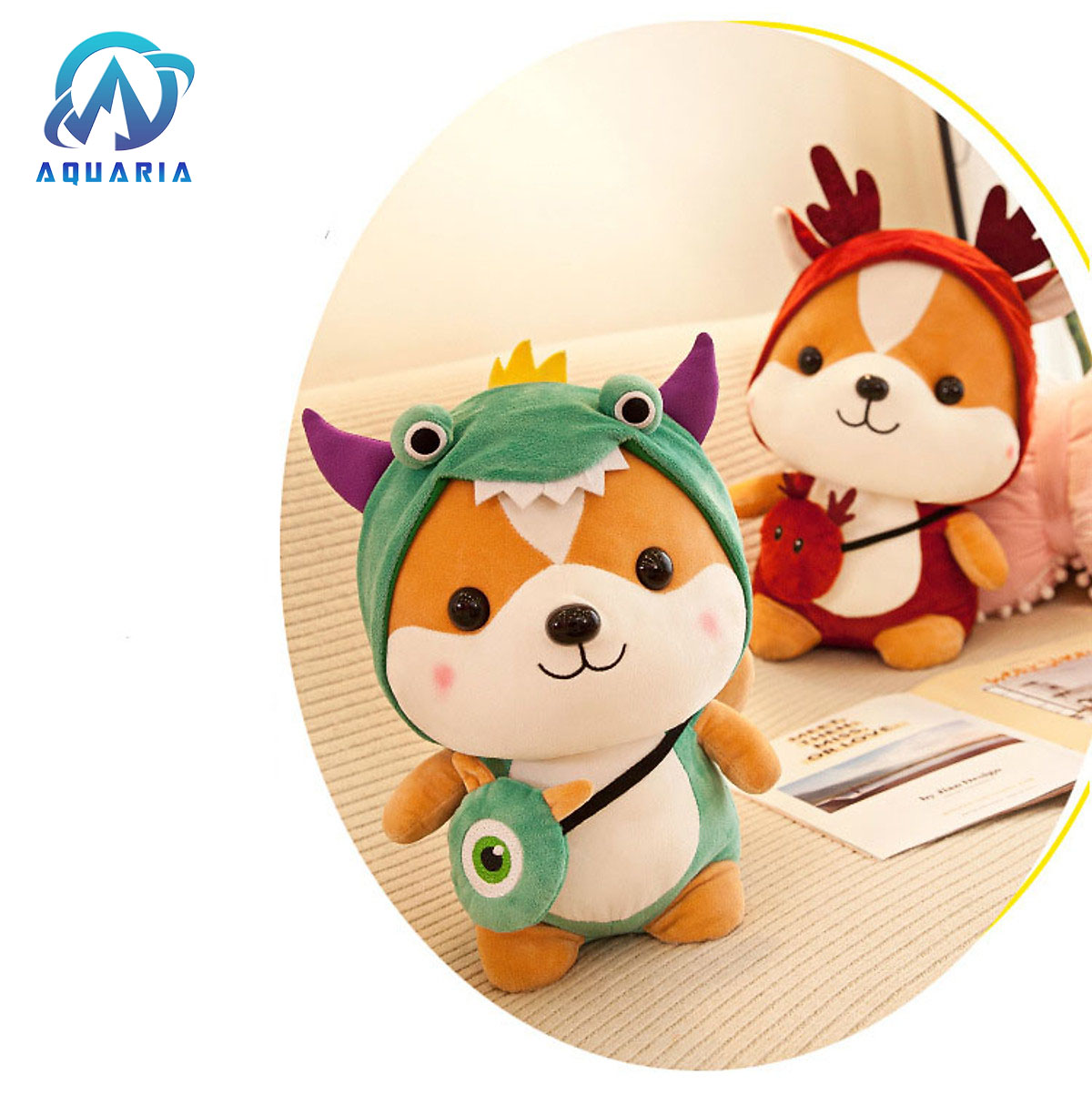 Thú Bông Chó Shiba Hóa Trang Cosplay Ngộ Nghĩnh 25cm Quà Tặng Siêu Dễ Thương