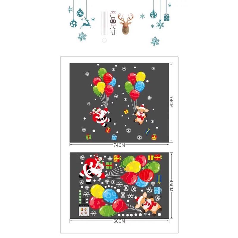 Decal trag trí Noel - Bong Bóng Bay giáng sinh vui nhộn