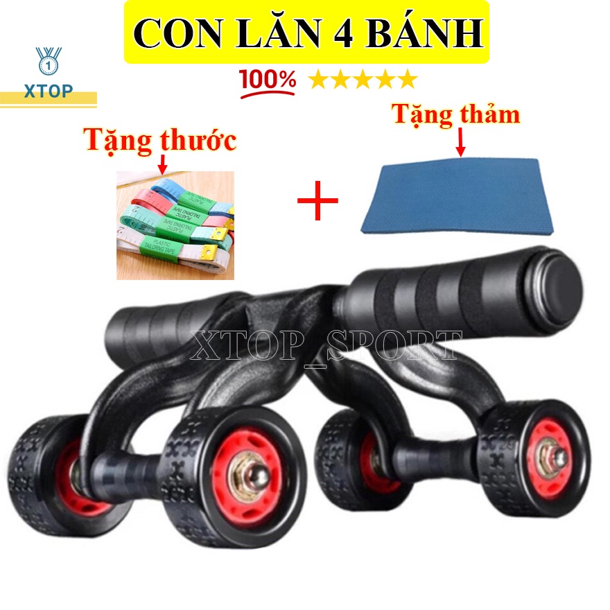 Con Lăn Tập Bụng, Con Lăn 4 Bánh Tập Cơ Bụng Hiệu Quả, Dụng Cụ Tập Gym Tại Nhà