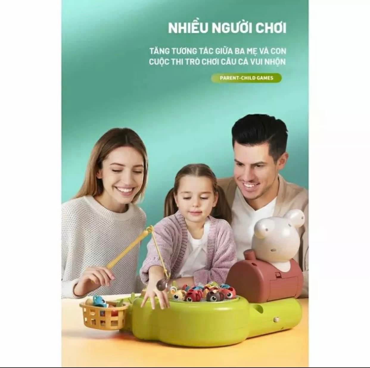 Đồ chơi nông trại Funny Happy Farm 4in1 tích hợp đồ chơi câu cá, trồng củ cải, bắt sâu, đập chuột, đồ chơi Montessori