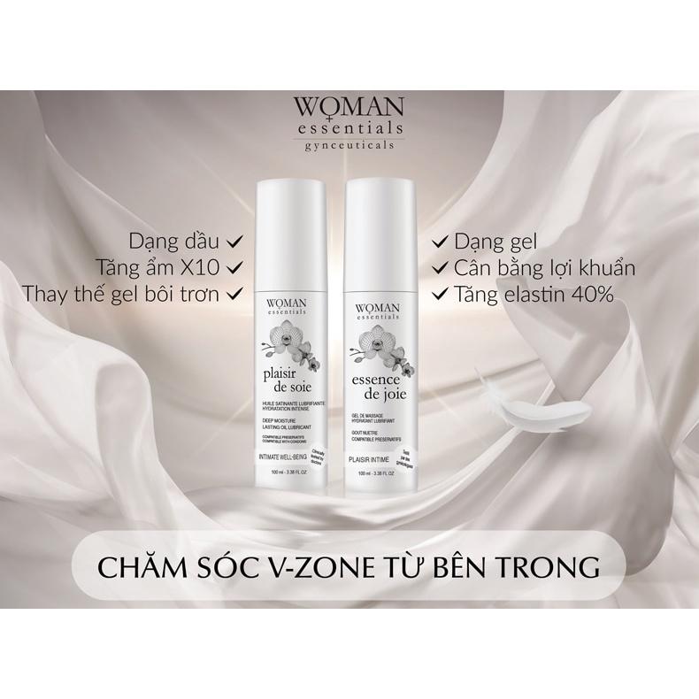 Dầu dưỡng ẩm vùng v-zone bị khô do mãn kinh, tiền mãn kinh Woman Essentials Plaisir De Soie 100ml