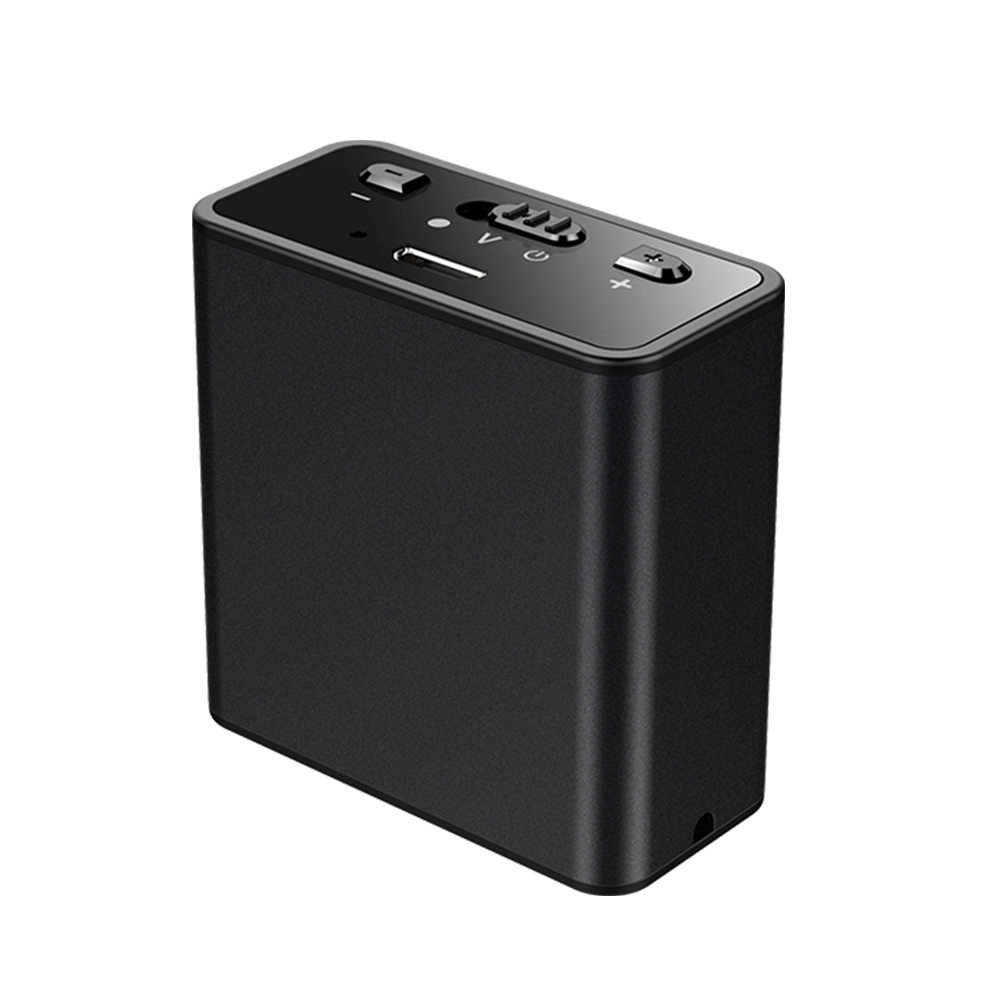 Máy ghi âm nhỏ Q65 Hình chữ nhật Dictaphone nghe nhạc MP3 Sạc USB phát lại giọng nói Đen