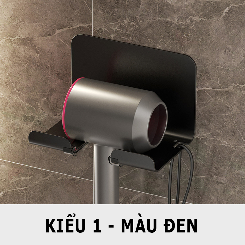 Kệ Để Máy Sấy Tóc Kèm Ống Đựng Lược Dán Tường Tiện Lợi