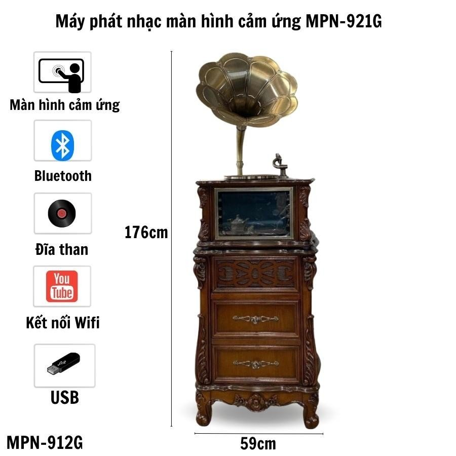 Máy phát nhạc loa kèn đồng phong cách tân cổ điển MPN-921G