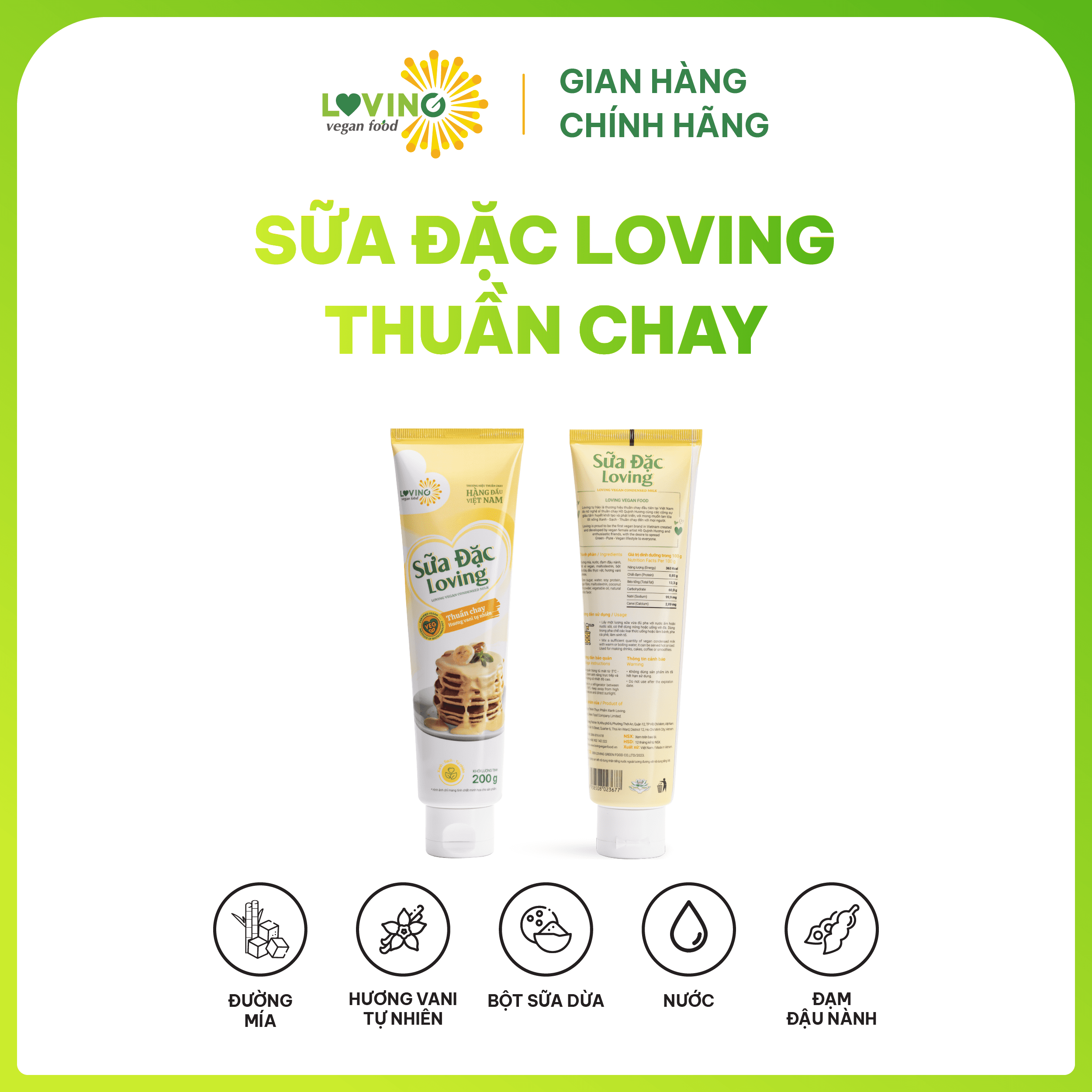 Sữa Đặc Loving Thuần Chay Tuýp 200gram