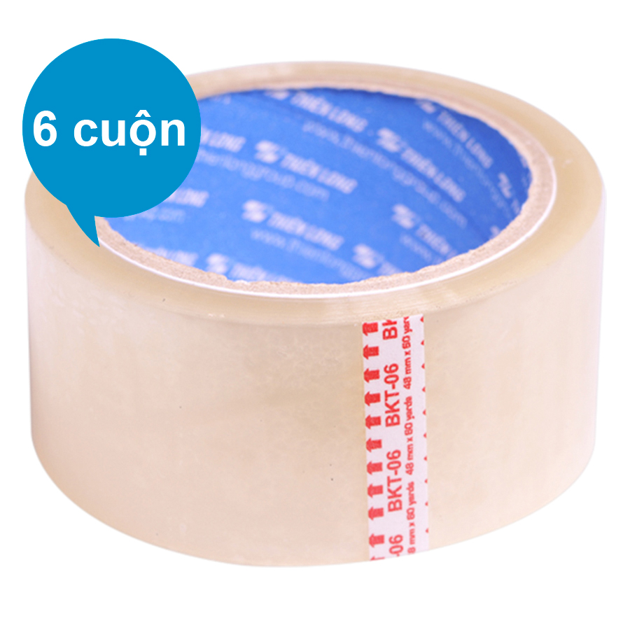 Lốc 6 Cuộn Băng Keo Trong Thiên Long BKT06 (60yards)