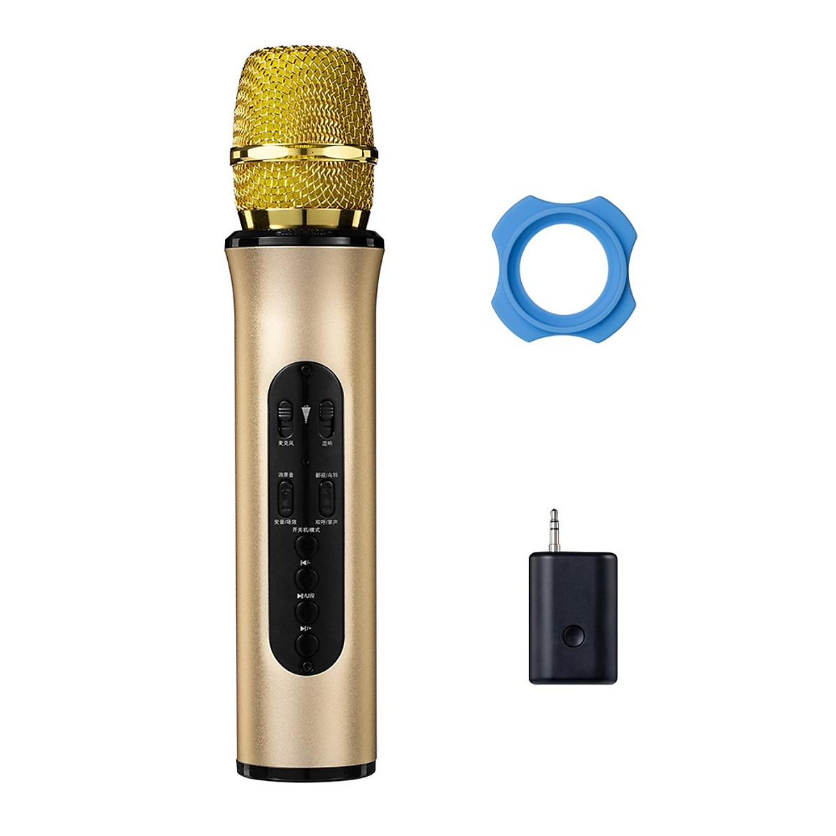 Micro Karaoke Bluetooth kèm loa không dây hút âm siêu nhẹ cao cấp PKCB khay gắn thẻ nhớ TF, Jack line 3.5mm cho điện thoại, máy tính bảng - Hàng Chính Hãng