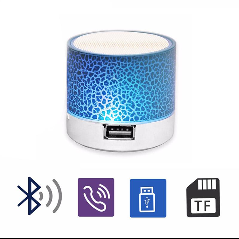 YOUXIU Mini Loa Di Động Bluetooth Không Dây Âm Thanh Xe Hơi Chói Mắt Nứt Đèn LED Loa Siêu Trầm Hỗ Trợ Thẻ TF Sạc USB Color: Blue