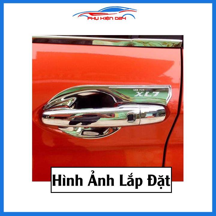 Ốp tay hõm XL7 2020-2021-2022 vân carbon/mạ crom chống trầy bảo vệ cửa xe ô tô